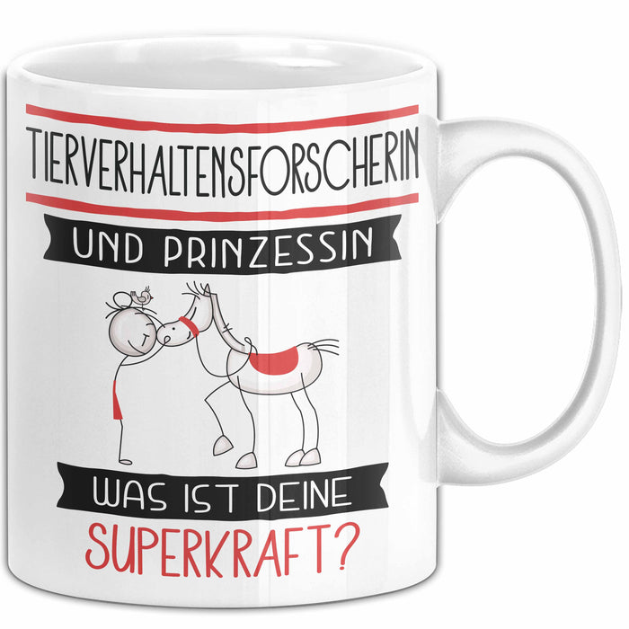 Tierverhaltensforscherin Und Prinzessin Tasse Geschenk Für Eine Tierverhaltensforscherin Geburtstag Was Ist Deine Superkraft Weiß Trendation