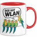 Papageien Garten Vögel Tasse Geschenk Lustige Geschenkidee Spruch Der Hat WLAN Rot Trendation