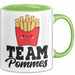 French Fries Tasse Pommes Frites Team Fritten Fans Grün Trendation