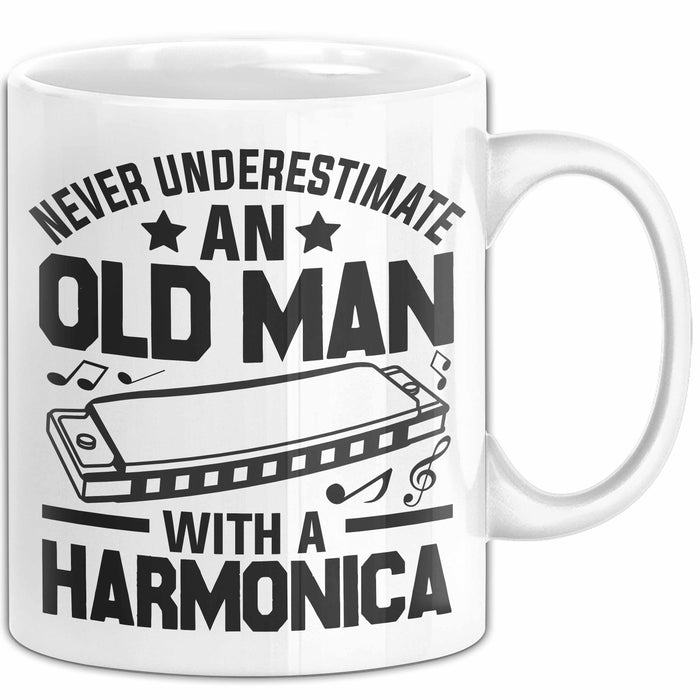 Mundharmonika Tasse Geschenk Vintage Retro Mundharmonika Spieler Geschenk Weiß Trendation