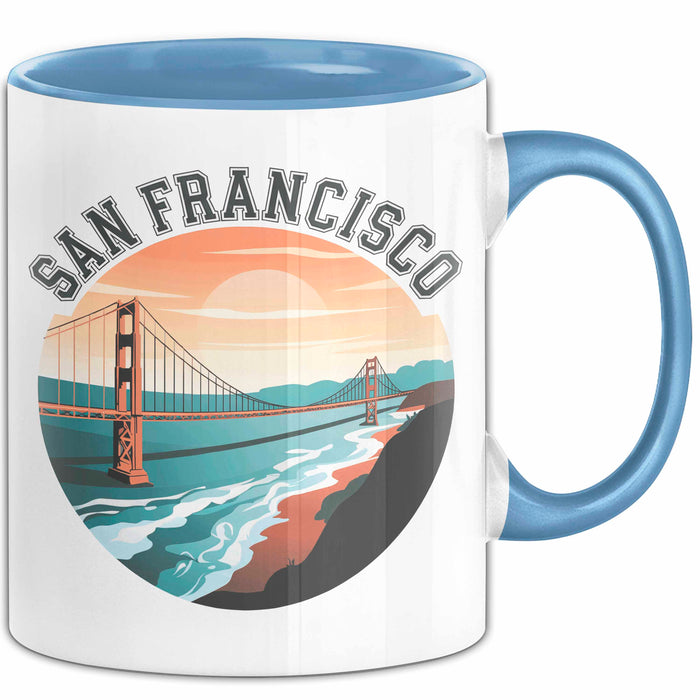 Francisco Kalifornien USA Tasse Geschenk Lustige Geschenkidee Spruch Blau Trendation
