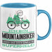 Mountainbiker Geschenk Tasse Ich Bin Mountainbiker Aber Sag Doch Einfach Superheld Lustige Geschenkdiee für Mountainbiker Kaffee-Becher Blau Trendation