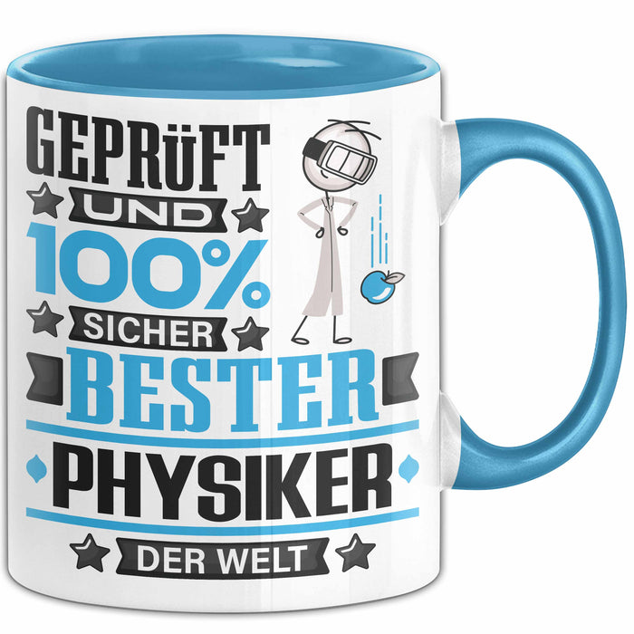 Physiker Geschenk Lustiger Spruch für Physiker Geschenkidee Bester Physiker Der Welt Blau Trendation