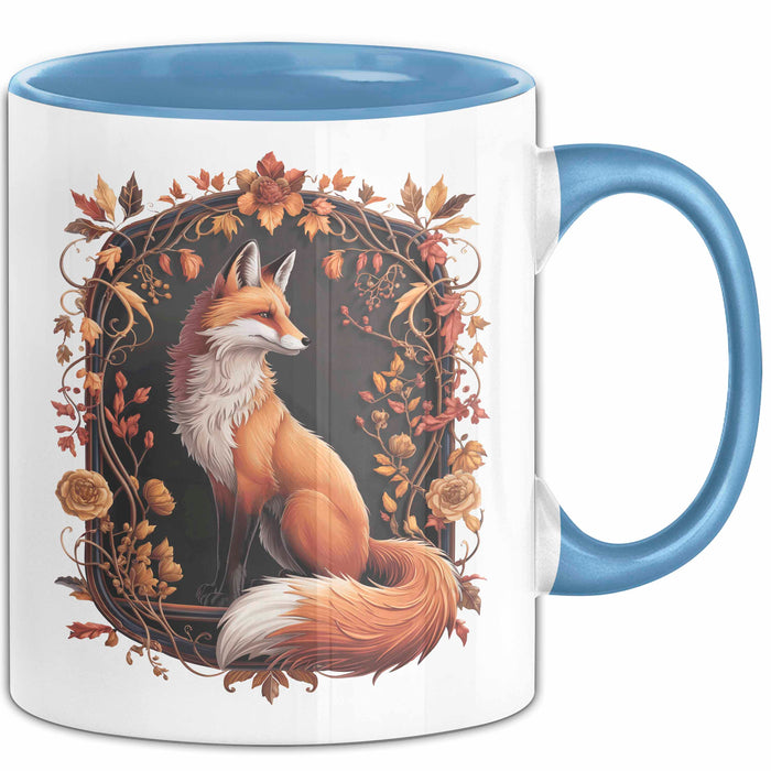 Fuchs Tierliebhaber Tasse Geschenk Lustige Geschenkidee Spruch Blau Trendation