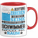 Schwimmer Geschenk Tasse Lustiger Spruch Erheben Sie Sich Der Schwimmer Betritt den Raum Rot Trendation