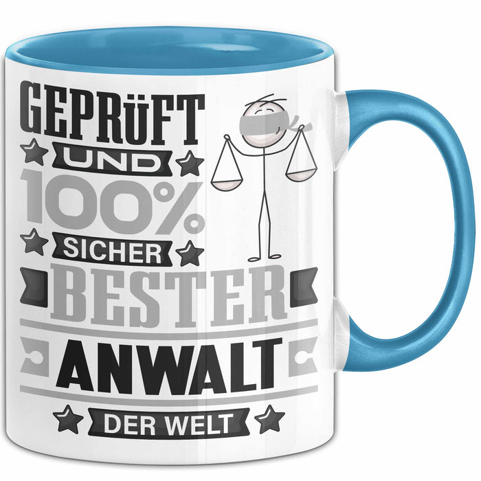 Anwalt Geschenk Lustiger Spruch für Anwalt Geschenkidee Bester Anwalt Der Welt Blau Trendation