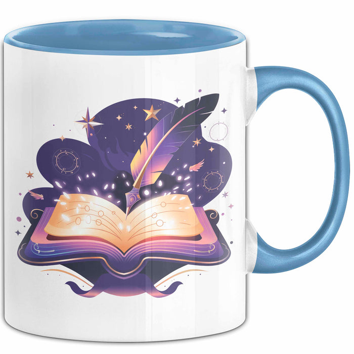 Fantasy Autor Tasse Geschenkidee für Geschichtenerzähler Blau Trendation