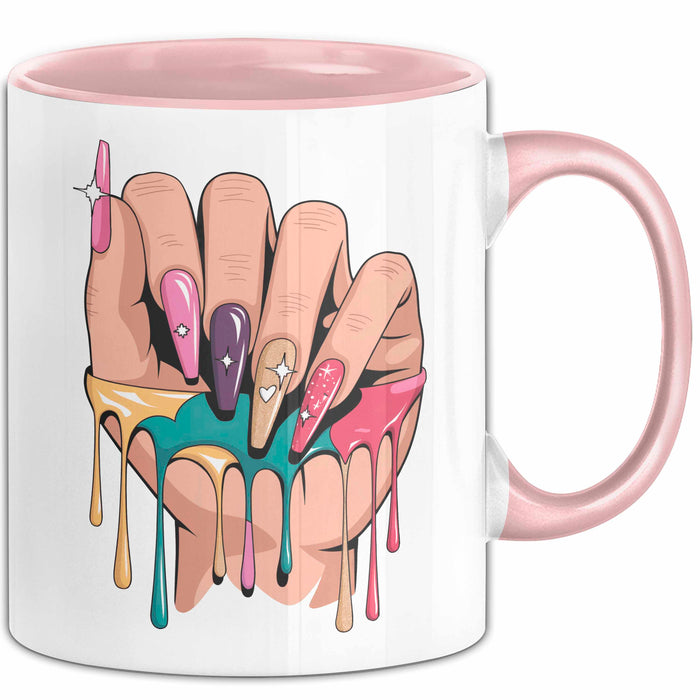 Nageltechniker Tasse Geschenkidee für Mani Profi Rosa Trendation