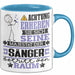 Sänger Geschenk Tasse Lustiger Spruch Erheben Sie Sich Der Sänger Betritt den Raum Blau Trendation
