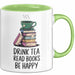 Buchleser Bücher Lesen Tasse Geschenk Lustige Geschenkidee Spruch Tee Trinken Bücher Lesen Grün Trendation
