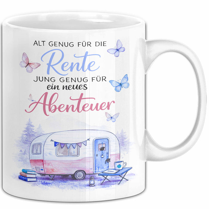 Rentner Pensionär Sarkasmus Tasse Geschenk Lustige Geschenkidee Spruch Alt Genug Für Die Rente Weiß Trendation