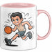 Basketballspieler Tasse Geschenkidee für Basketball Fans Rosa Trendation