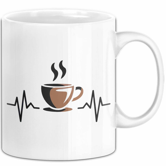Kaffee Junkie Tasse Geschenkidee für Koffeinliebhaber Weiß Trendation