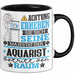 Aquarist Geschenk Tasse Lustiger Spruch Erheben Sie Sich Der Aquarist Betritt den Raum Schwarz Trendation