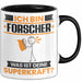Forscher Tasse Geschenk für Forscher Geburtstag Lustiger Spruch Kaffee-Becher Was Ist Deine Superkraft Schwarz Trendation