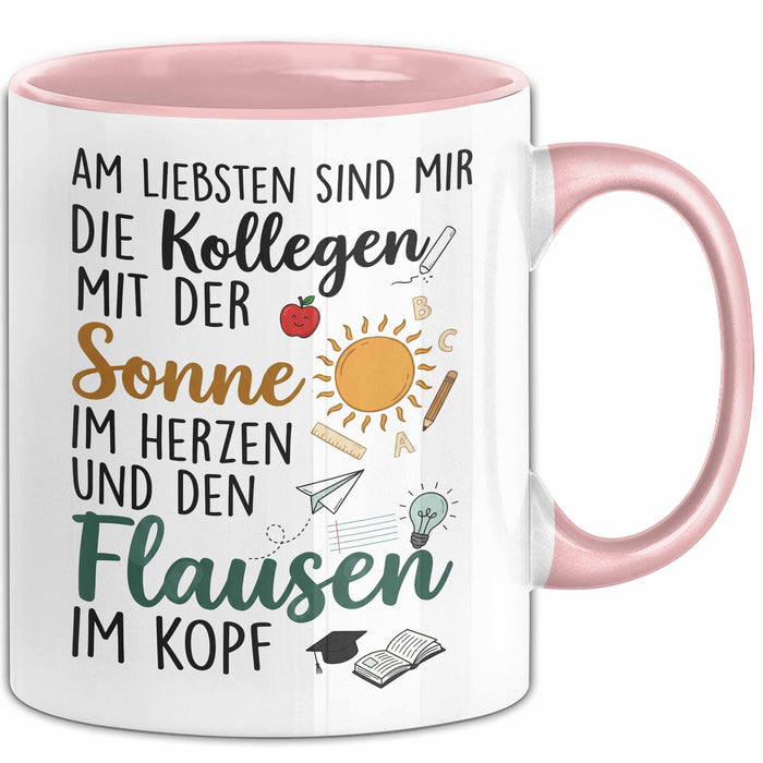 Büroarbeit Kollege Wertschätzung Tasse Geschenk Lustige Geschenkidee Spruch Am Liebsten Sind Mir Die Kollegen Rosa Trendation