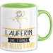 Läuferin Geschenk Tasse Becher Die Frau Die Allen Kann Geschenkidee für eine Läuferin Lustig Grün Trendation