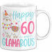 60er Geburtstag Tasse Geschenk Happy 60 And Glamarous Llama Alpaka Liebhaber Geschenkidee zum Geburtstag Weiß Trendation