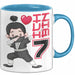 Kinder Tasse Geschenk Ich Bin 7 Ninja Herz Spruch Lustiger Becher Blau Trendation