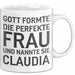 Claudia Tasse Geschenk Gott Formte Die Perfekte Frau Claudia Geschenkidee Weiß Trendation