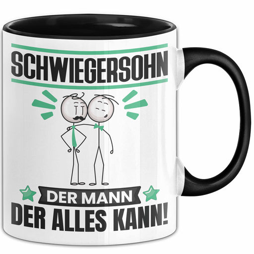 Schwiegersohn Tasse Geschenk für Schwiegersohn Der Mann Der Alles Kann Geschenkidee zum Geburtstag Schwarz Trendation