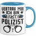 Polizist Tasse Geschenk Ausbildung Vertrau Mir Ich Bin Fast Polizist Polizei Blau Trendation