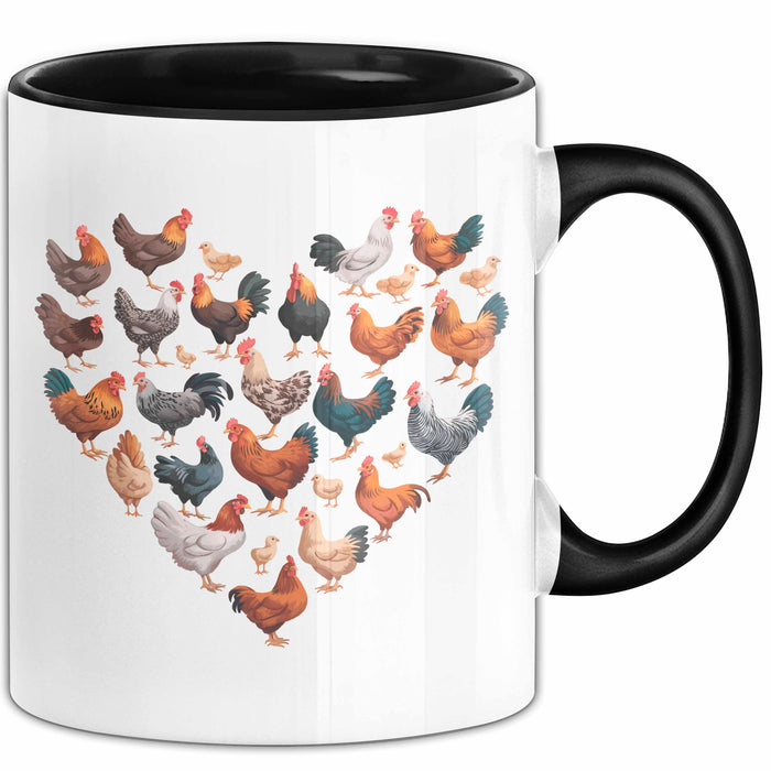 Huhn Tier Bauer Tasse Becher Geschenk Lustige Geschenkidee Spruch Hühnerherz Trendation