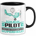 Pilot Geschenk Tasse Ich Bin Pilot Aber Sag Doch Einfach Superheld Lustige Geschenkdiee für Pilot Kaffee-Becher Schwarz Trendation