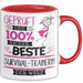 Survival-Trainerin Geschenk Becher Tasse Gott Schuf Alle Menschen Gleich Nur Die Besten Durfeten Survival-Trainerin Werden Geschenkidee Lustig Rot Trendation