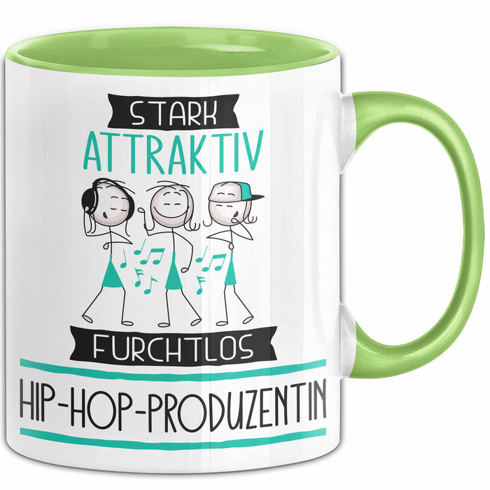 Hip-Hop-Produzentin Tasse Geschenk Becher Stark Attraktiv Furchtlos Hip-Hop-Produzentin Lustige Geschenkidee Grün Trendation
