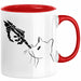 Katzen-Besitzerin Geschenk Tasse Kaffee-Becher Katzen Skelett Tattoo Frauen Kaffee-Becher Rot Trendation