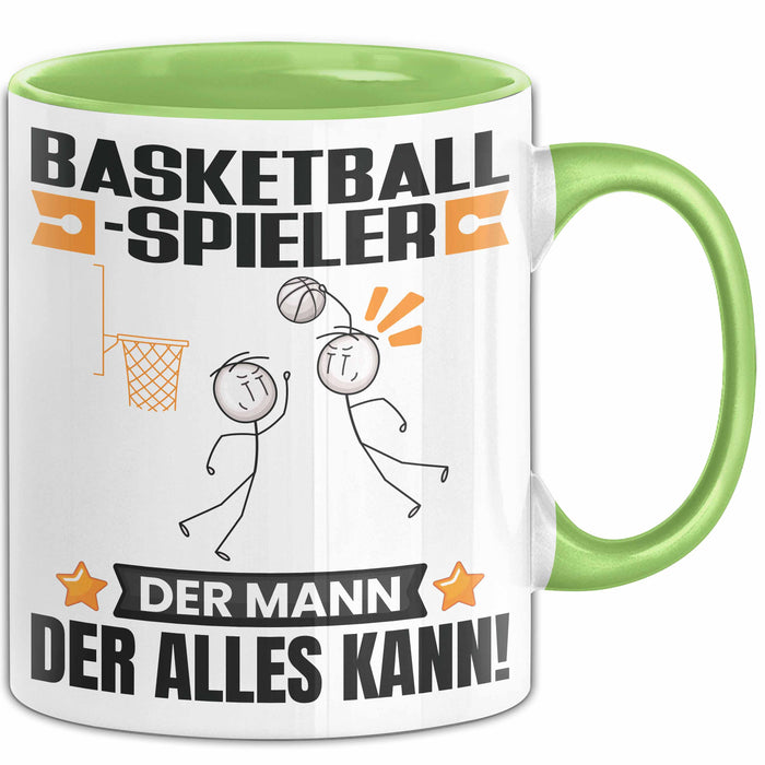 Basketballspieler Tasse Geschenk für Basketballspieler Der Mann Der Alles Kann Geschenkidee zum Geburtstag Grün Trendation