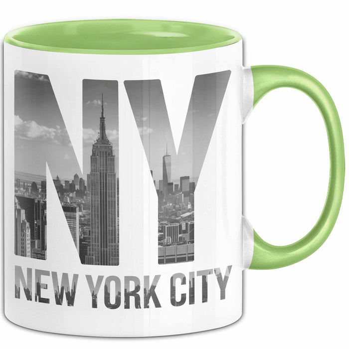 New York City USA Tasse Geschenk Lustige Geschenkidee Spruch Grün Trendation