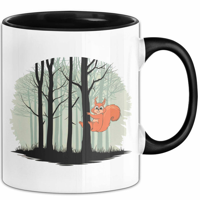 Eichhörnchen Tierliebhaber Tasse Geschenk Lustige Geschenkidee Spruch Schwarz Trendation