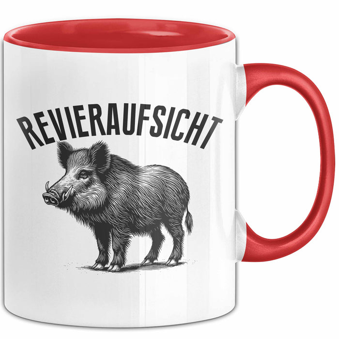 Jäger Tasse Geschenk Revieraufsicht Geschenkidee Wildschwein Geschenke Jägerin Rot Trendation