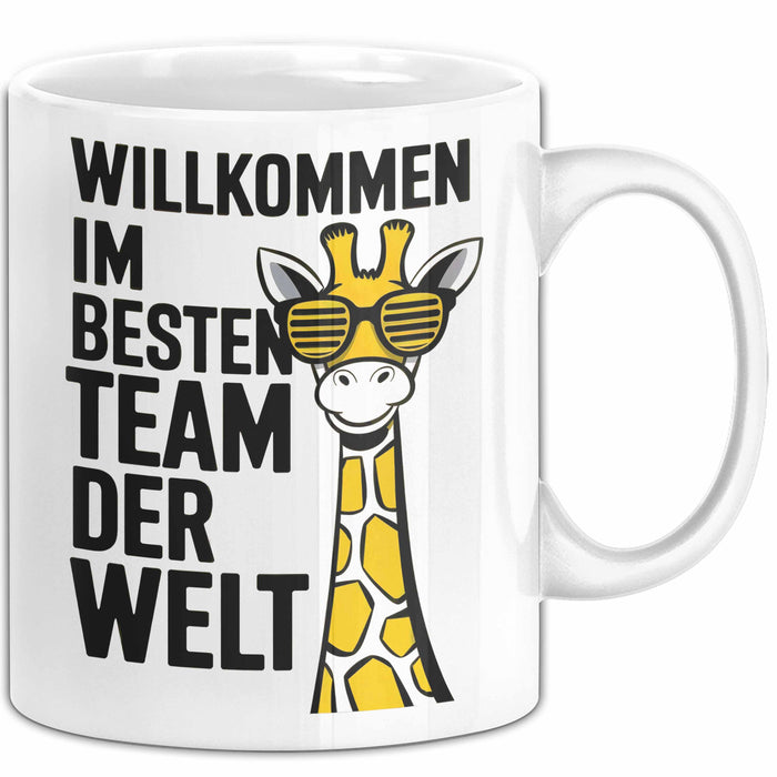 Office Arbeitskollege Tasse Geschenk Lustige Geschenkidee Spruch Willkommen Im Besten Team Der Welt Weiß Trendation