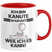 Kanute Geschenk Tasse Lustiger Spruch Ich Bin Kanute Warum Weil Ich Es Kann Geschenkidee Bester Kanute Geburtstag Kaffee-Becher Rot Trendation