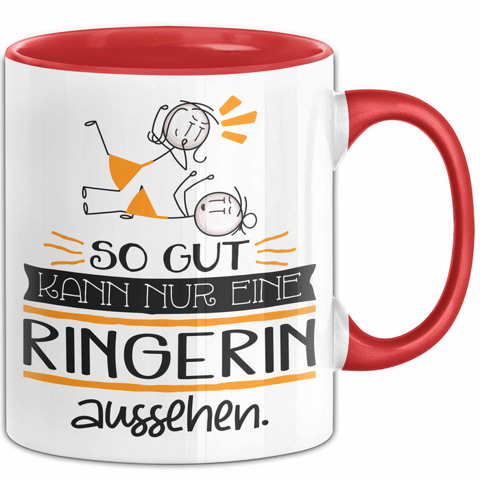 Ringerin Geschenk Tasse So Gut Kann Nur Eine Ringerin Aussehen Geschenkidee Geburtstag Weihnachten Lustig Rot Trendation