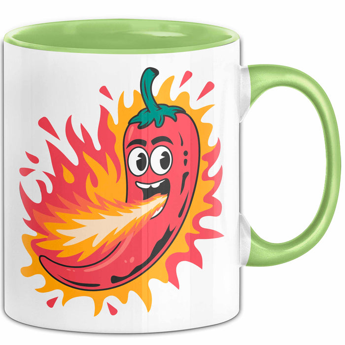 Scharfes Essen Liebhaber Tasse Geschenkidee für Schärfe Fan Grün Trendation