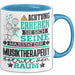 Musiktherapeut Geschenk Tasse Lustiger Spruch Erheben Sie Sich Der Musiktherapeut Betritt den Raum Blau Trendation