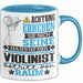 Violinist Geschenk Tasse Lustiger Spruch Erheben Sie Sich Der Violinist Betritt den Raum Blau Trendation
