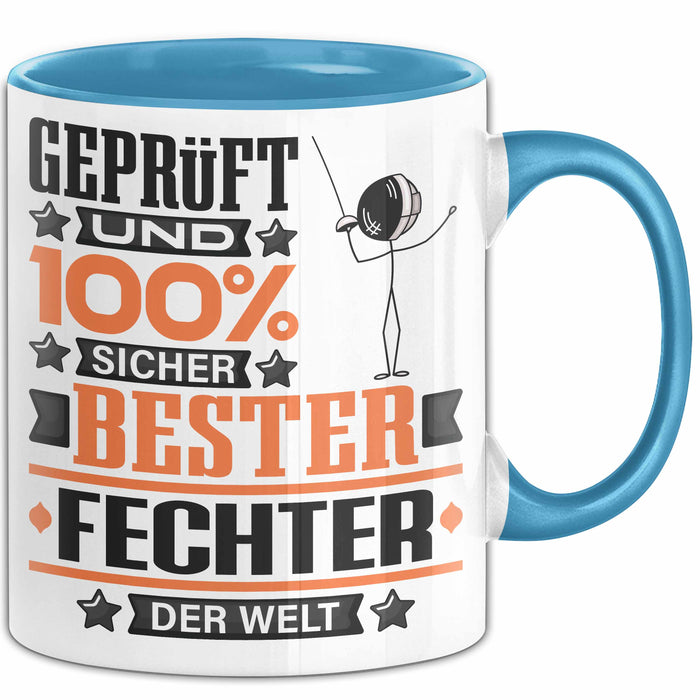 Fechter Geschenk Lustiger Spruch für Fechter Geschenkidee Bester Fechter Der Welt Blau Trendation