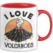 Vulkan Liebhaber Tasse Geschenk I Love Volcanoes Becher Rot Trendation