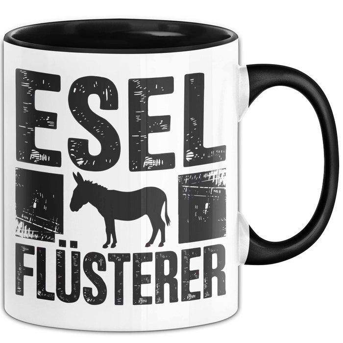 Eselbauer Esel Tier Tasse Geschenk Lustige Geschenkidee Spruch Esel Flüsterer Schwarz Trendation