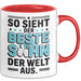 Bester Sohn Kinder Tasse Becher Geschenk Lustige Geschenkidee Spruch So Sieht Der Beste Sohn Der Welt Aus Rot Trendation