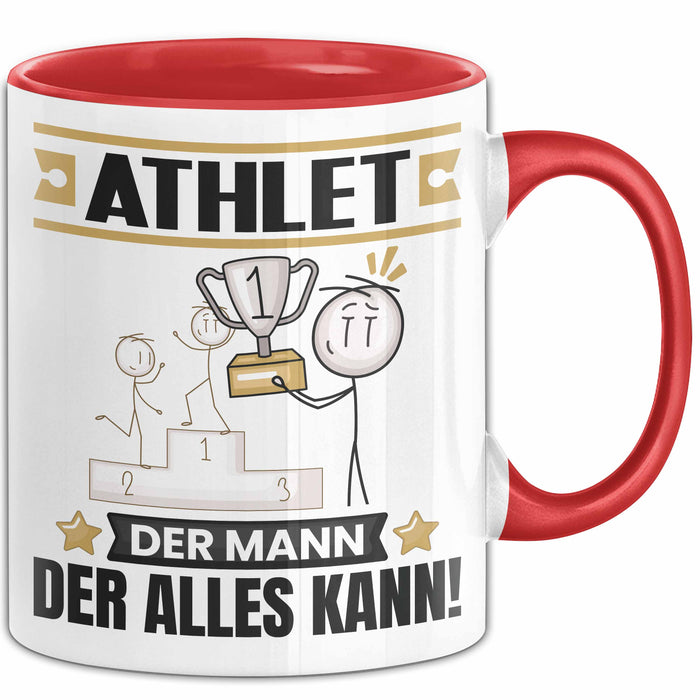 Athlet Tasse Geschenk für Athlet Der Mann Der Alles Kann Geschenkidee zum Geburtstag Rot Trendation