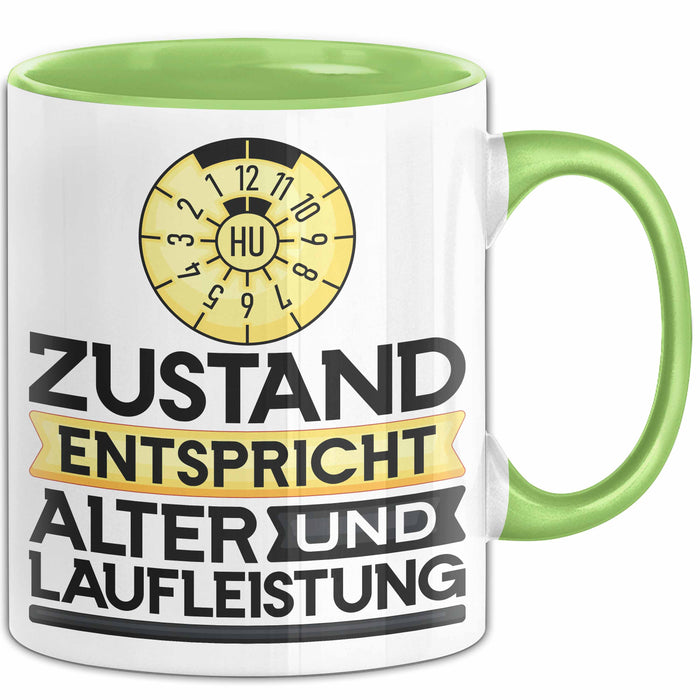TÜV Alter Tasse Geschenk Lustiger Spruch Geburtstag Humor Grün Trendation
