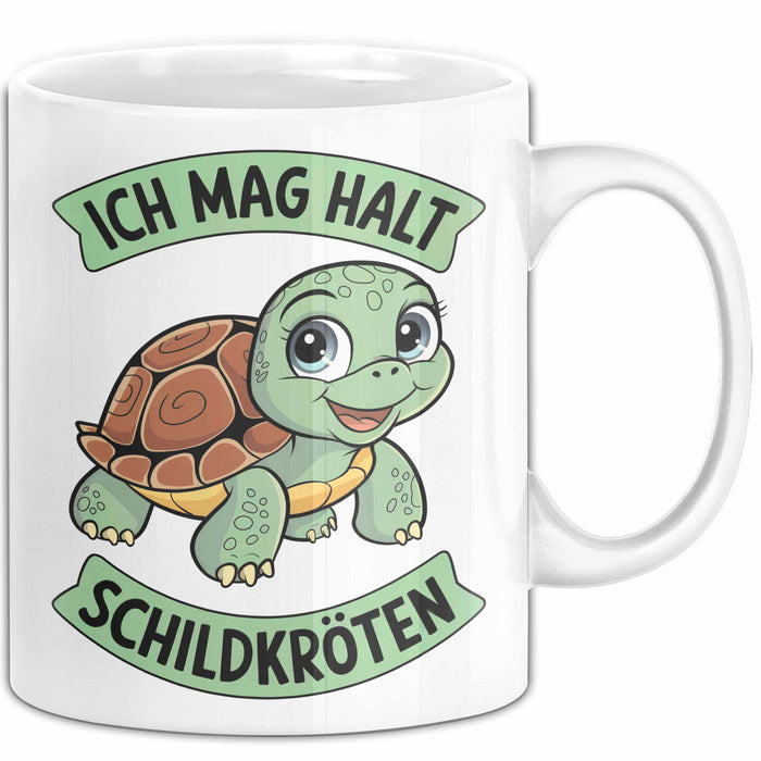 Schildkröte Tierliebhaber Tasse Geschenk Lustige Geschenkidee Spruch Ich Mag Halt Schildkröten Weiß Trendation