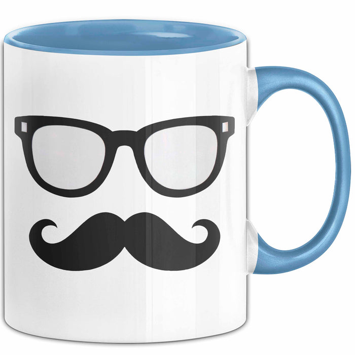 Hipster Tasse Geschenkidee für Trendsetter Blau Trendation