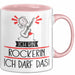 Geschenk für Rockerin Tasse Lustige Geschenkidee Geburtstag Ich Bin Rockerin Ich Darf Das Rosa Trendation